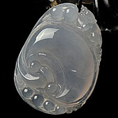 冰种缅甸翡翠A货如意寿挂件