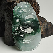 糯冰种飘花缅甸翡翠A货如意挂件