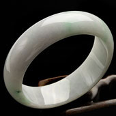 糯冰种略飘翠缅甸翡翠A货手镯（59.2mm）