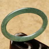 冰种晴水缅甸翡翠A货圆条手镯（54.1mm）