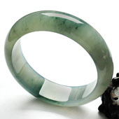 冰种晴水飘花缅甸翡翠A货手镯（58.2mm）