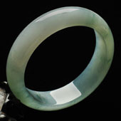 冰种晴水飘花缅甸翡翠A货手镯（57.3mm）