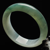 冰种晴水飘花缅甸翡翠A货手镯（55.3mm）
