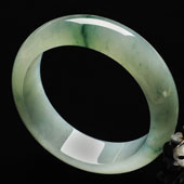 冰种晴水飘花缅甸翡翠A货手镯（52.3mm）