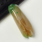 冰种黄加绿缅甸翡翠A货玉兰花挂件