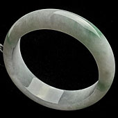 糯冰种飘翠缅甸翡翠A货手镯（59.2mm）