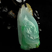 冰种三彩缅甸翡翠A货玉兰花挂件