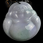 糯冰种春带彩缅甸翡翠A货玉佛挂件