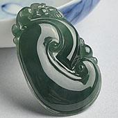 feicui冰种蓝晴水缅甸翡翠A货如意挂件