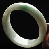 糯冰种飘翠缅甸翡翠A货手镯（59.5mm）