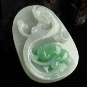 糯冰种翠色缅甸翡翠A货龙行如意挂件