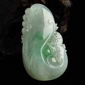 冰种翠色缅甸翡翠A货龙行如意挂件