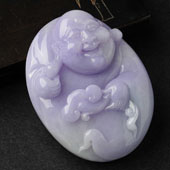 糯冰种紫罗兰缅甸翡翠A货玉佛挂件