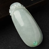 糯冰种晴水缅甸翡翠A货福瓜挂件