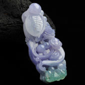 糯冰种紫罗兰晴水缅甸翡翠A货人生如意挂件