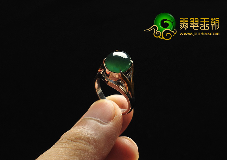 冰种菠菜绿缅甸翡翠A货戒面