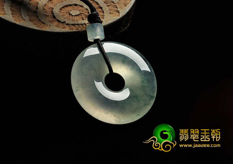 冰种飘花缅甸翡翠A货平安扣挂件