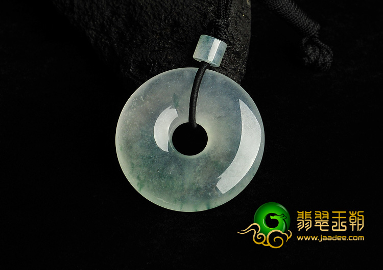 冰种飘花缅甸翡翠A货平安扣挂件
