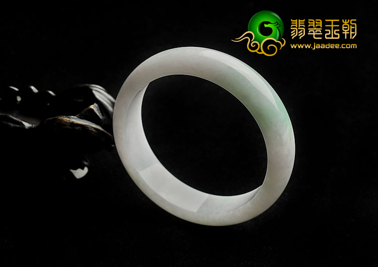 糯冰种飘翠缅甸翡翠A货手镯（53.5mm）