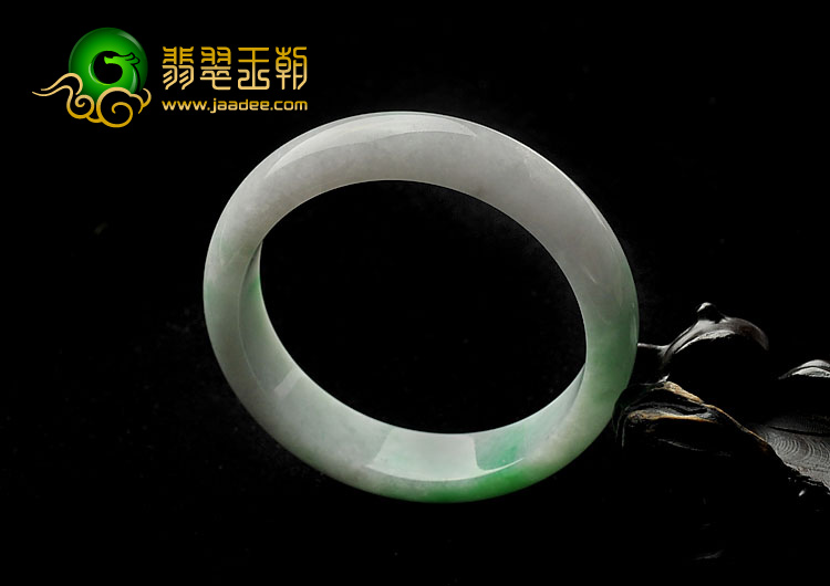 糯冰种飘翠缅甸翡翠A货手镯（58.2mm）