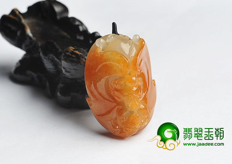 冰种红黄翡缅甸翡翠A货望子成龙挂件