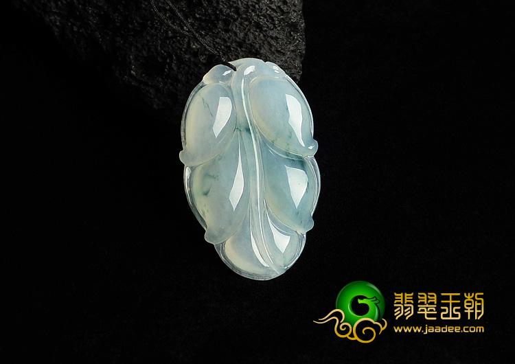 (超值推荐)冰种飘花缅甸翡翠A货叶子挂件