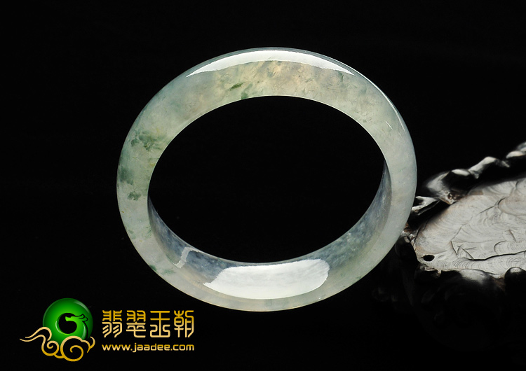 冰种飘花缅甸翡翠A货手镯（57.7mm）