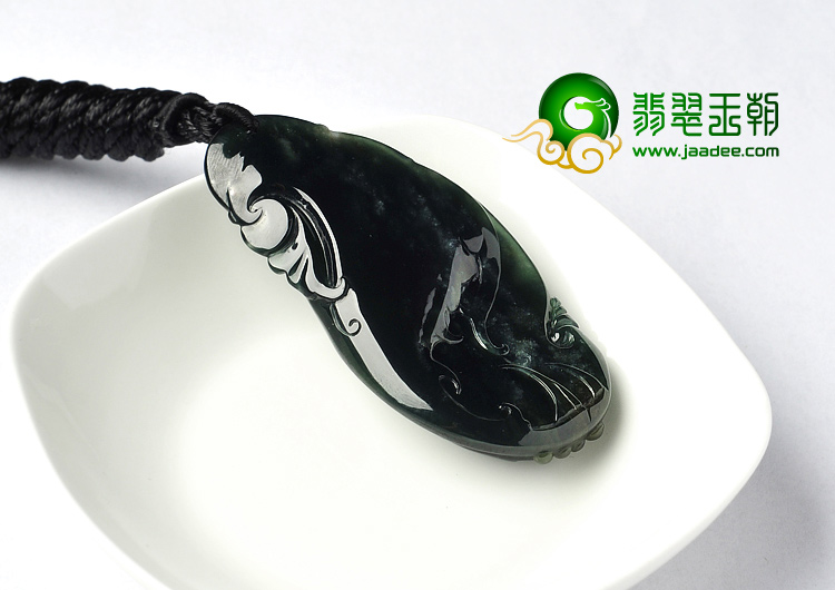 冰种油青缅甸翡翠A货龙行如意挂件