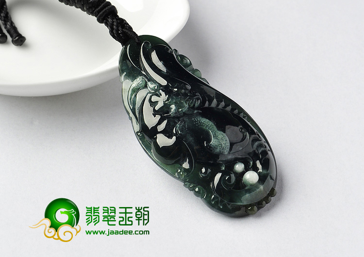 冰种油青缅甸翡翠A货龙行如意挂件