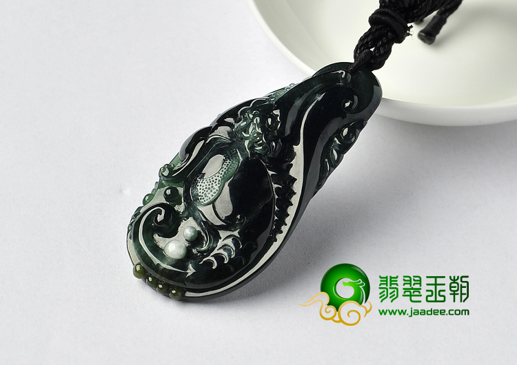 冰种油青缅甸翡翠A货龙行如意挂件
