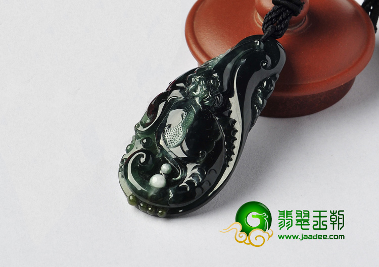 冰种油青缅甸翡翠A货龙行如意挂件