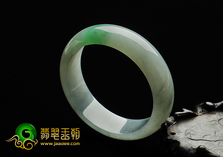 糯冰种飘翠缅甸翡翠A货手镯（58.4mm）