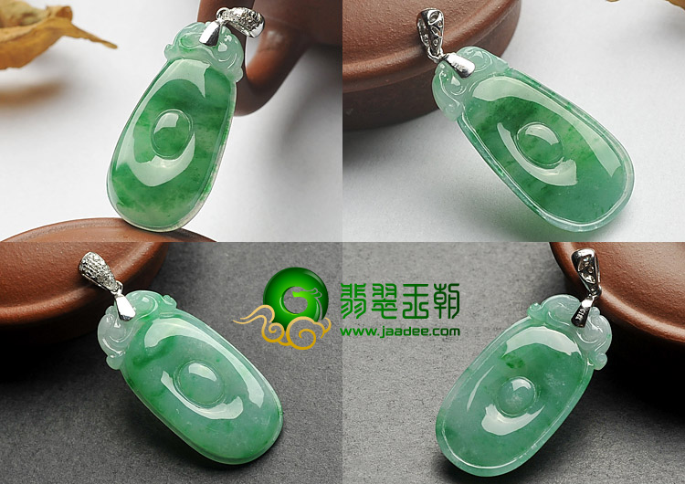 冰种翠色缅甸翡翠A货叶子/福在眼前/如意挂件（一批走）