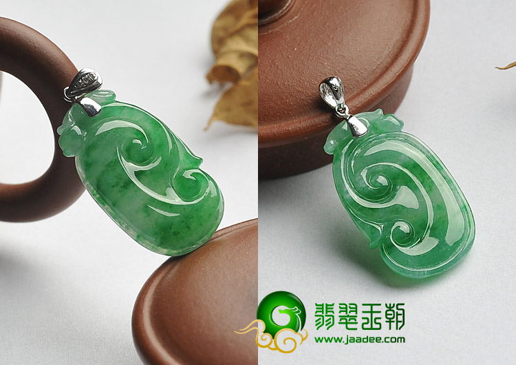 冰种翠色缅甸翡翠A货叶子/福在眼前/如意挂件（一批走）