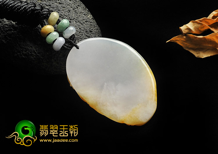 糯冰种黄翡缅甸翡翠A货纳福挂件