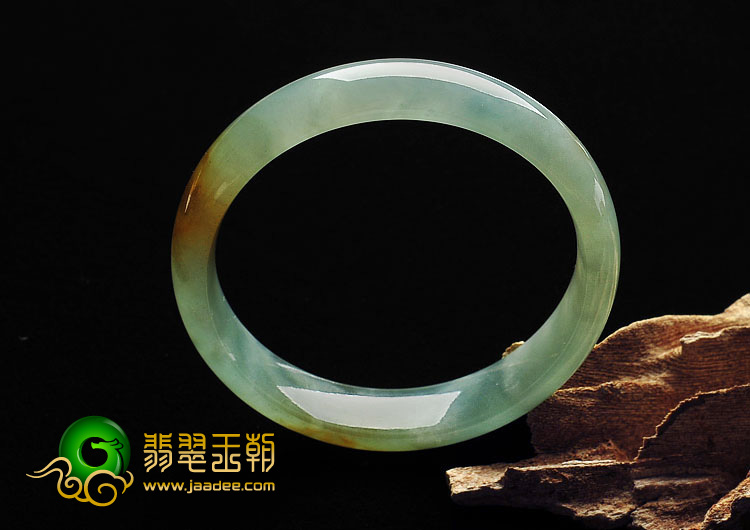 冰种晴水黄翡缅甸翡翠A货手镯(56.7mm）