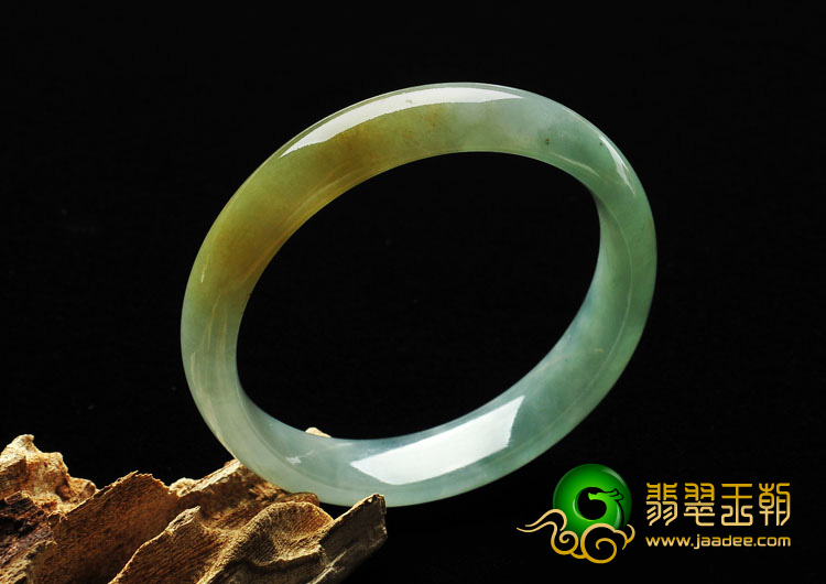 冰种晴水黄翡缅甸翡翠A货手镯（58.5mm）
