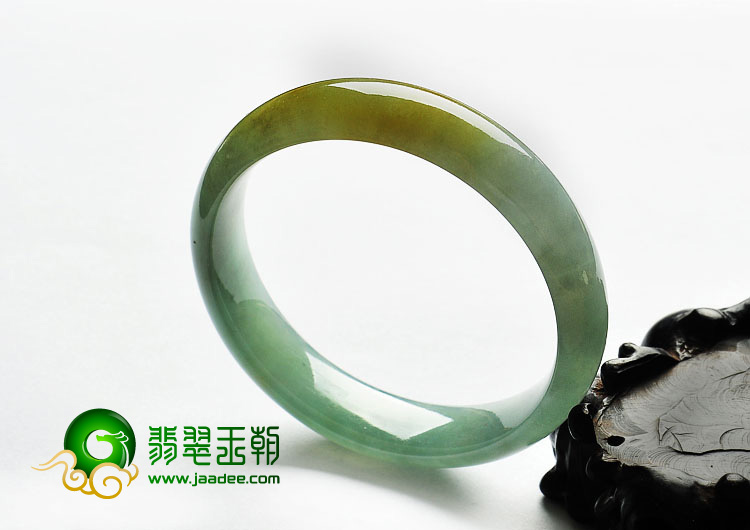 冰种晴水黄翡缅甸翡翠A货手镯（58.5mm）