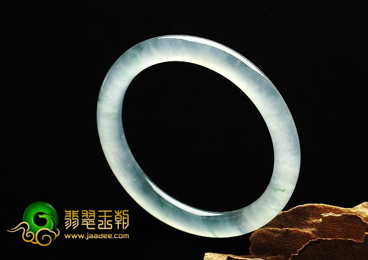 冰玻种飘花缅甸翡翠A货手镯（62mm）