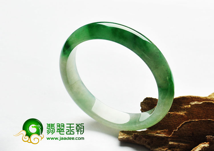 冰种阳绿略带黄翡缅甸翡翠A货手镯（56.6mm）