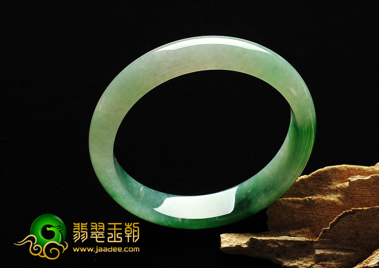 冰种阳绿略带黄翡缅甸翡翠A货手镯（56.6mm）
