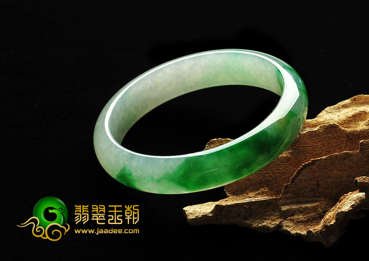 冰种阳绿略带黄翡缅甸翡翠A货手镯（56.6mm）