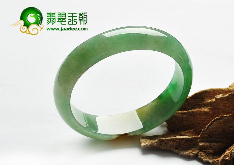 冰种黄加绿缅甸翡翠A货贵妃镯（56.8mm-51.1mm）