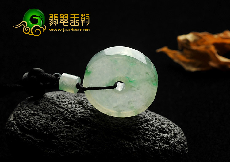 冰种飘翠缅甸翡翠A货平安扣挂件
