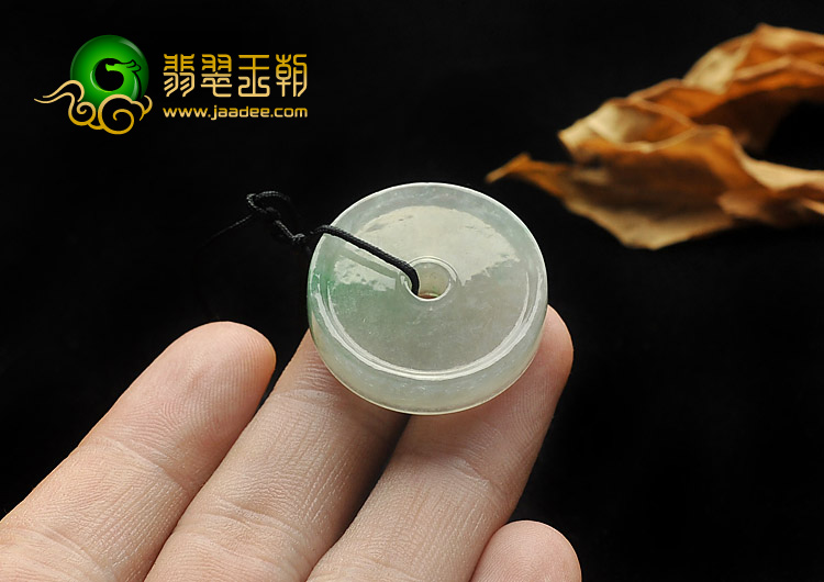 冰种飘翠缅甸翡翠A货平安扣挂件
