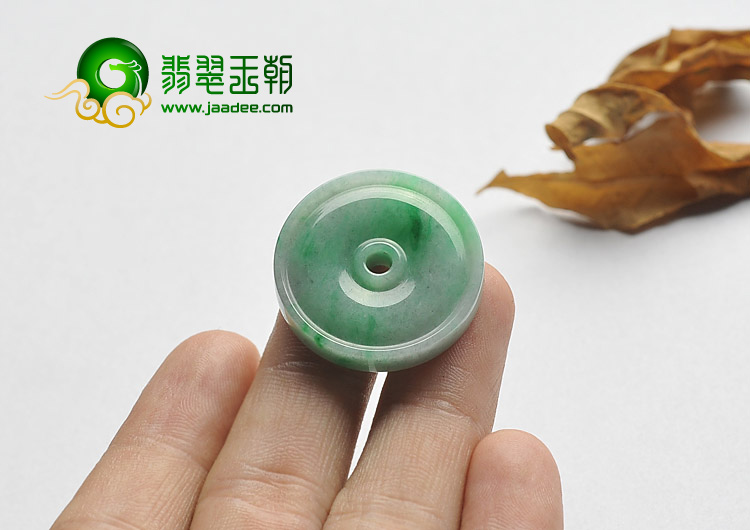 糯冰种飘翠缅甸翡翠A货平安扣挂件