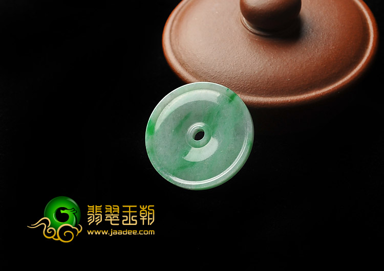 糯冰种飘翠缅甸翡翠A货平安扣挂件