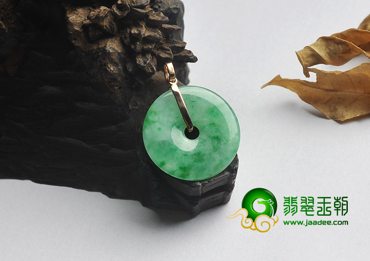 冰种飘翠缅甸翡翠A货平安扣挂件