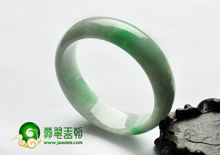 糯冰种飘翠缅甸翡翠A货手镯（56.6mm）
