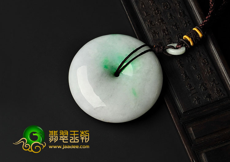 糯冰种飘翠缅甸翡翠A货平安扣挂件